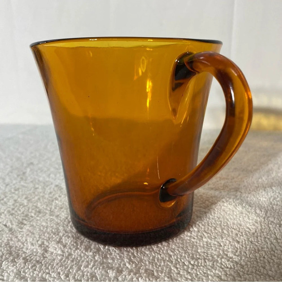 Vintage MCM Duralex France Amber Glass Jug Creamer Pitcher - Picture 8 of 14